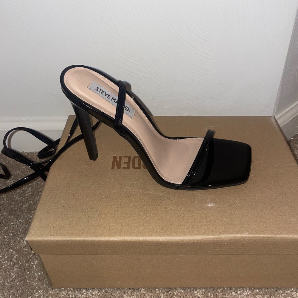 Black lace up heels